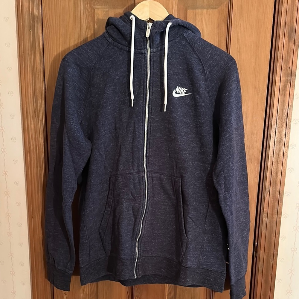 Nike Men's Blue Hoodie Size Medium